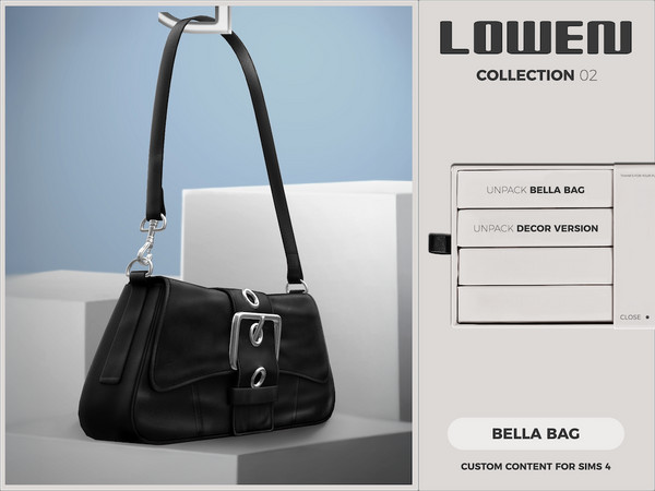 Sims 4 — LOWEN - Bella Bag by VentaStudio — LOWEN Collection 02 is now exclusively available on TSR! Desire Dress