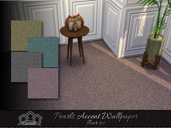 Sims 4 — Pearls Accent Wallpaper floor set by Emerald — Create luxurious wall in your home with these pearls accent