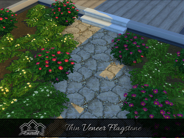 Sims 4 — Thin Veneer Flagstone 1 by Emerald — Flagstone is usually used for paving or walkways and patios.