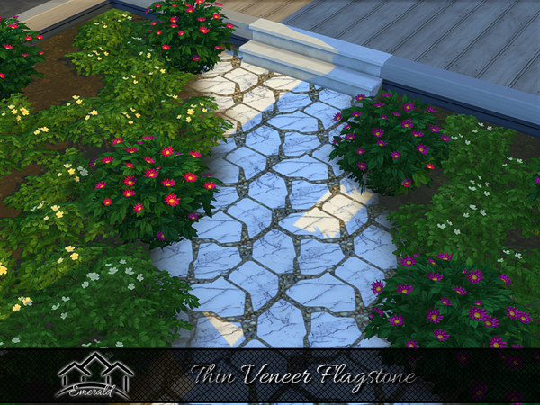 Sims 4 — Thin Veneer Flagstone 5 by Emerald — Flagstone is usually used for paving or walkways and patios.