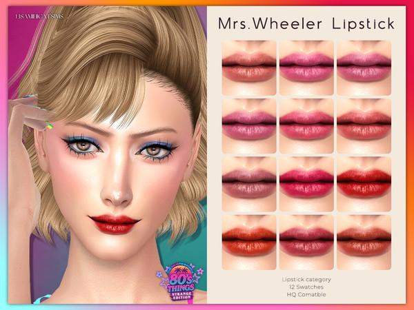 Sims 4 — LMCS Mrs.Wheeler Lipstick by Lisaminicatsims — -80's Things Strange Edition Spacial -Lipstick category -HQ