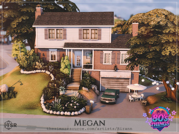 Sims 4 — 80s Things - Megan - No CC by Rirann — Megan is a cozy suburban house inspired by the 1980s