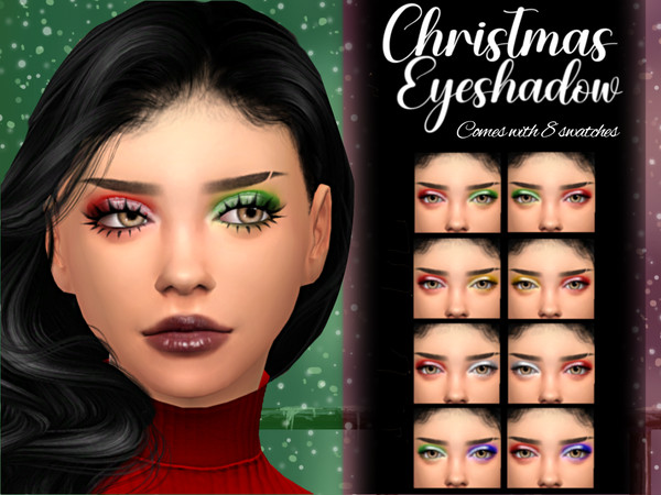 Sims 4 — Christmas Eyeshadow by _alttrait_ — Get your sims holiday ready with this festive eyeshadow look! Featured 8