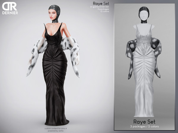 Sims 4 — DERNIER - Raye Stole by VentaStudio — Raye Dress