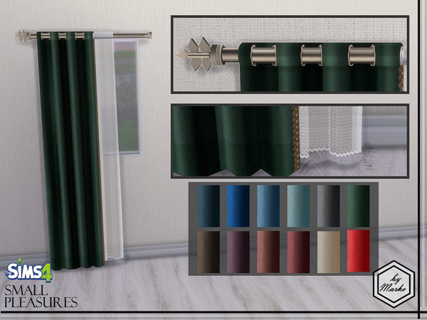 Sims 4 — Noble colors Curtains - Left vers2 by Marko_An — Recolor curtains from the base game. Detailed little things.