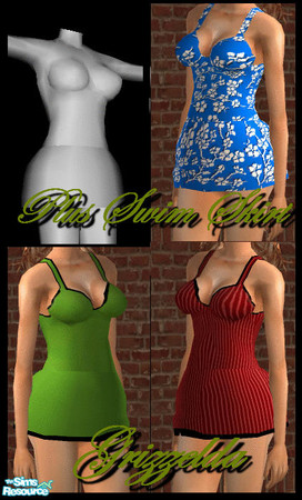 Sims 2 — Plus Sized Swim Skirt Set by Grizzelda — These cute swimsets are perfect for the larger sim woman. Unfortunately