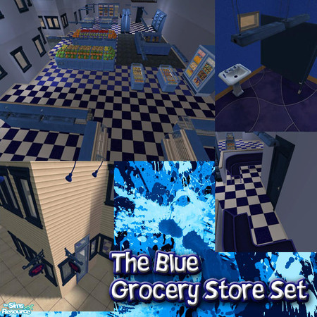 Sims 2 — The Blue Grocery Store Set by simmyfan2852 — Want an all new color for your grocery store? This set has it all!