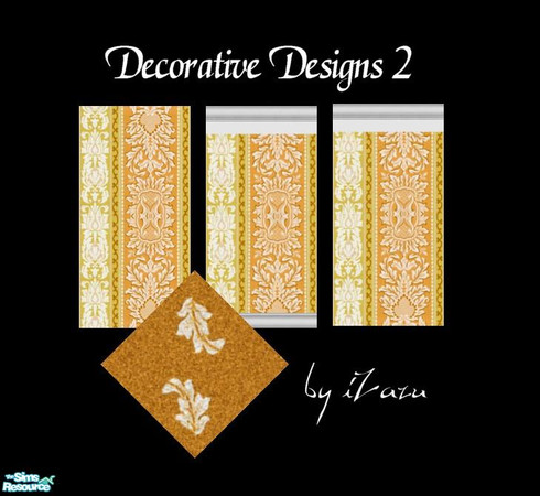 Sims 2 — Decorative Designs 2 by iZazu — Decorative Designs Set includes 1 floor and 3 walls. Enjoy. by iZazu