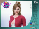 Sims 4 — 80'S THINGS - Half Up Bun Hair - Ginko 243 by Daisy-Sims — 21 base colors + 9 ombre colors