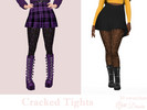Sims 4 — Cracked Tights by Dissia — Black tights in opaque or transparent version with cracked glitter pattern