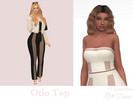 Sims 4 — Otio Top by Dissia — Short tube top with half transparent cuts