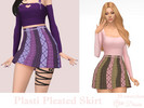 Sims 4 — Plasti Pleated Skirt by Dissia — High waist pleated skirt sewn from few patterned plaid and striped materials