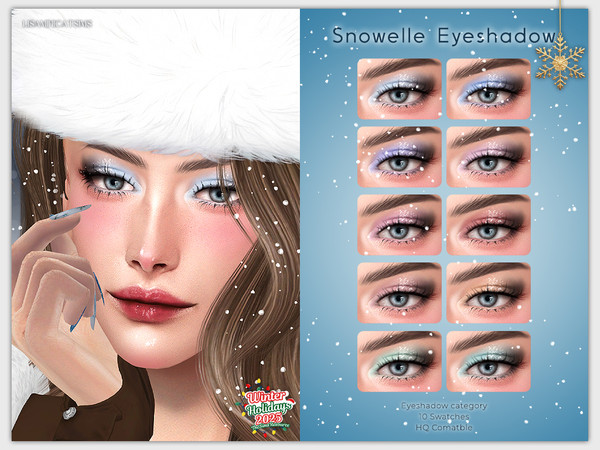 Sims 4 — LMCS Snowelle Eyeshadow by Lisaminicatsims — -Eyeshadow category -HQ comatble -10 swatches