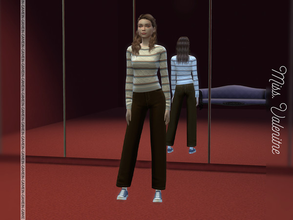 Sims 4 — Valentine_Top_NancyW by MissValentine142 — 11 Shades - Stripes winter sweater
