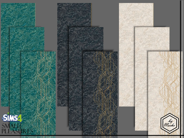 Sims 4 — Marble walls by Marko_An — Marble walls with golden pattern
