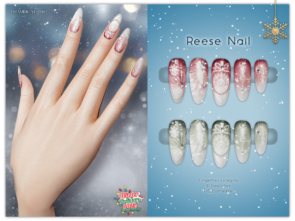 Sims 4 — LMCS Reese Nail by VELYSEA — -Fingernail category -HQ comatble -31 swatches