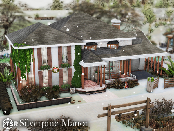 Sims 4 — Silverpine Manor l noCC by simZmora — A spacious and refined family residence designed for comfortable,