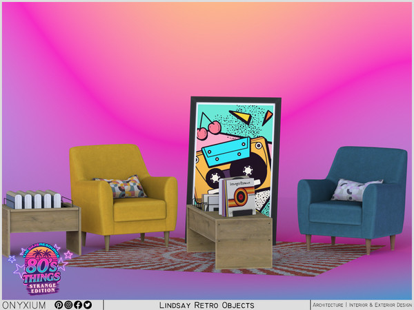 Sims 4 — Lindsay Retro Objects by Onyxium — Onyxium@TSR Design Workshop Living Room Collection - Belong To The 2025 Year