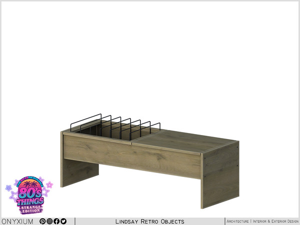 Sims 4 — Lindsay Bench With LP Storage Wide by Onyxium — Onyxium@TSR Design Workshop Living Room Collection - Belong To