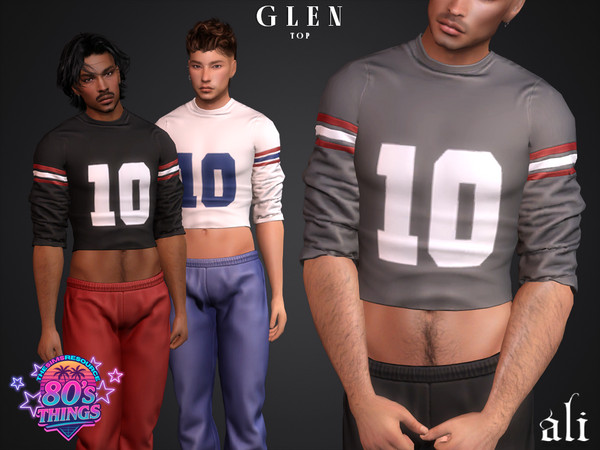 Sims 4 — 80's Things - GLEN top by ali1 — No. 10 Crop Top