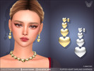 Sims 4 — Puffed Heart Garland Earrings by feyona — Puffed Heart Garland Earrings come with 5 swatches.