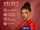 Sims 4 — Kelsey Hair by qicc — A high bun with loose strands. - Maxis Match