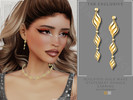 Sims 4 — Sculpted Gold Wave Statement Dangle Earring by Glitterberryfly — A drop dangle gold wave earring
