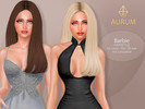 Sims 4 — Barbie Hairstyle - Long Sleek Straight Hair by Aurum — Extra-long, sleek straight hair with a clean middle part