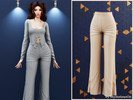 Sims 4 — High waist ribbed pants by MysteriousOo — High-waisted ribbed pants with a fitted silhouette