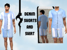 Sims 4 — DENIM SHORTS AND SHIRT MALE by kevseryesilyurt10 — denim shorts and shirt