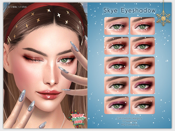 Sims 4 — LMCS Skye Eyeshadow by VELYSEA — -Eyeshadow category -HQ comatble -10 swatches