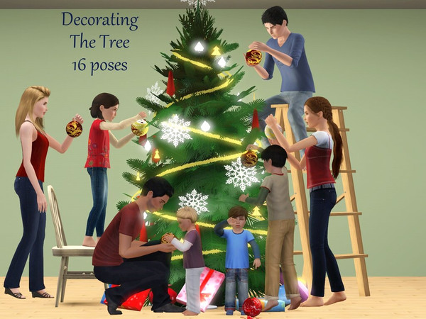 Sims 3 — Decorating The Tree by jessesue2 — Family decorating the Christmas tree, ages toddler to adult. *16 poses - pose