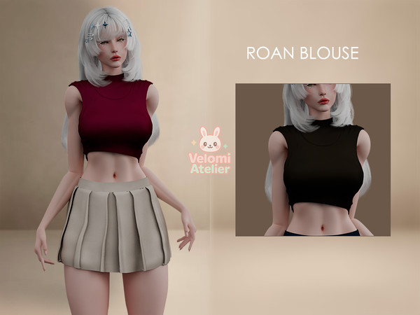 Sims 4 — Roan Blouse VelomiAtelier by Velomiatelier — New mesh