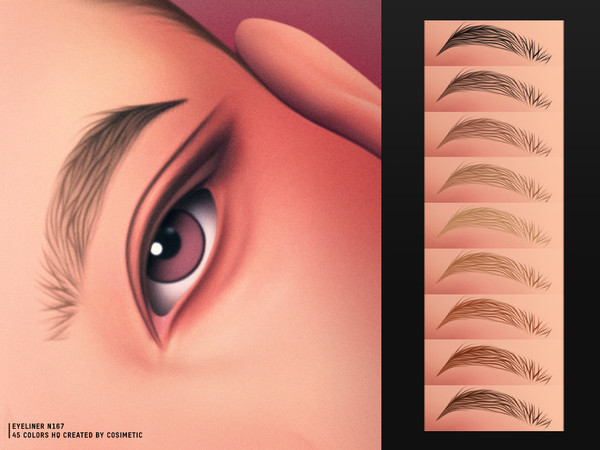 Sims 4 — Soft Lift Eyebrows N167 by cosimetic — Soft Lift Eyebrows feature a softly arched shape with a subtle lifting