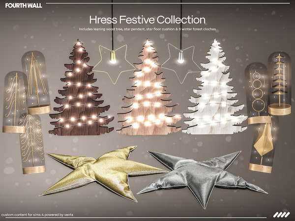 Sims 4 — Fourth Wall Hress Festive Collection by VentaStudio — Leaning Wood Tree