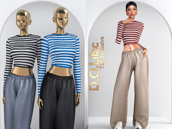 Sims 4 — Comfort Street Set DO120 by DOLilac — Includes: (Top + Bottom)