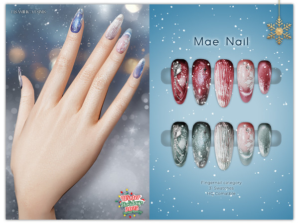 Sims 4 — LMCS Mae Nail by VELYSEA — -Fingernail category -HQ comatble -31 swatches
