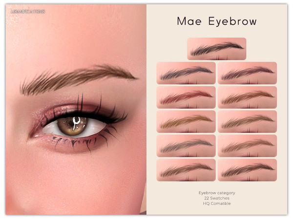 Sims 4 — LMCS Mae Eyebrow by Lisaminicatsims — -Eyebrow category -HQ comatble -22 swatches