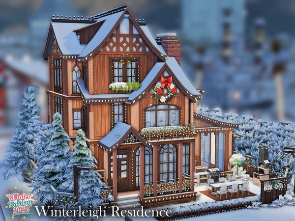 Sims 4 — Winterleigh Residence l noCC by simZmora — Lot Size - 20x20