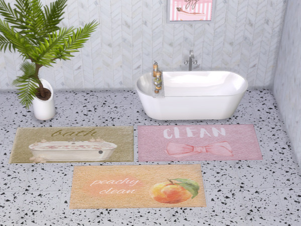 Sims 4 — Bath Time Bath Mats by jessbtlrr — Make bath time a little cozier!