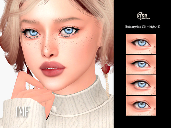 Sims 4 — IMF Martina Eyeliner N.351 by IzzieMcFire — Martina Eyeliner N.351 contains 4 styles in hq texture.