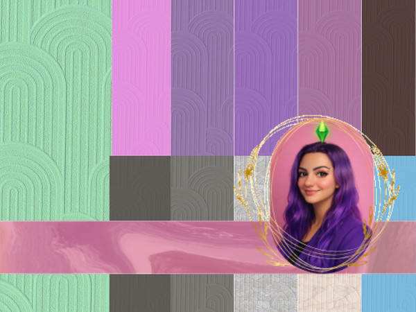 Sims 4 — Soft Arch Textures Wallpaper by gokcemsims — A modern textured wallpaper set with soft arch detailing and muted