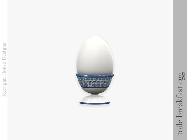 Sims 4 — Toile Breakfast Egg by kerriganhouse — An elegant Toile de Jouy theme breakfast set.