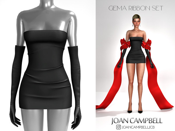 Sims 4 — GEMA DRESS V2 by Joan_Campbell_Beauty_ — INCLUDES: DRESS (9 swatches)