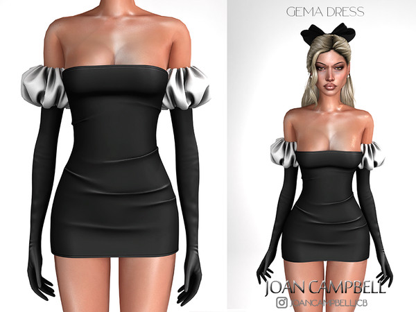 Sims 4 — GEMA DRESS by Joan_Campbell_Beauty_ — INCLUDES: DRESS (8 swatches)