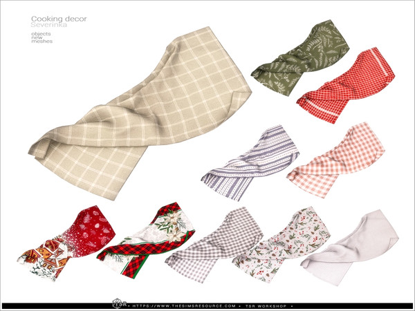 Sims 4 — Cooking decor - kitchen towel by Severinka_ — Cooking decor set for kitchen decoration. Part 3 - 8 items: