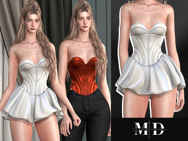 Sims 4 — Olivia top and dress set by Mydarling20 — Outfit Information Age Groups: Teens, Young Adults, Adults, Elders