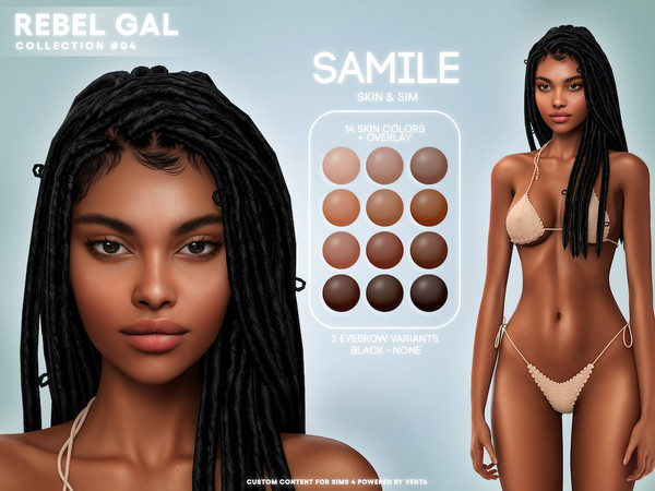 Sims 4 — Rebel Gal - Samile Skin by VentaStudio — 28 Swatches