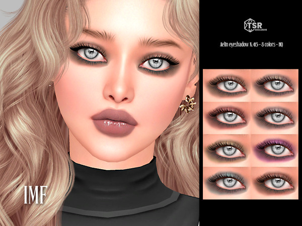 Sims 4 — IMF Aelin Eyeshadow N.415 by IzzieMcFire — Aelin Eyeshadow N.415 contains 8 colors in hq texture.