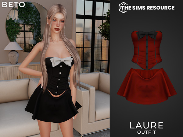 Sims 4 — Laure (Set) by Beto_ae0 — Sexy and alternative corset outfit, enjoy!